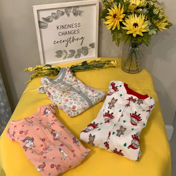 Other - Infant girls set of three sleepers, sizes 6 to 9 months and nine months